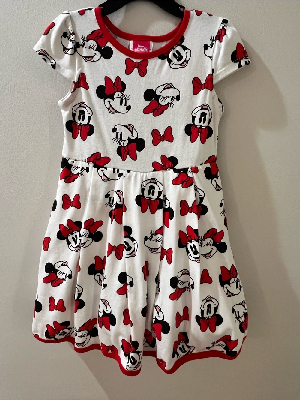 Disney White Dress with Red Minnie Bow Print